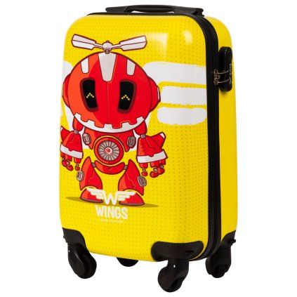 Detský kabínový kufor Wings Robot XS